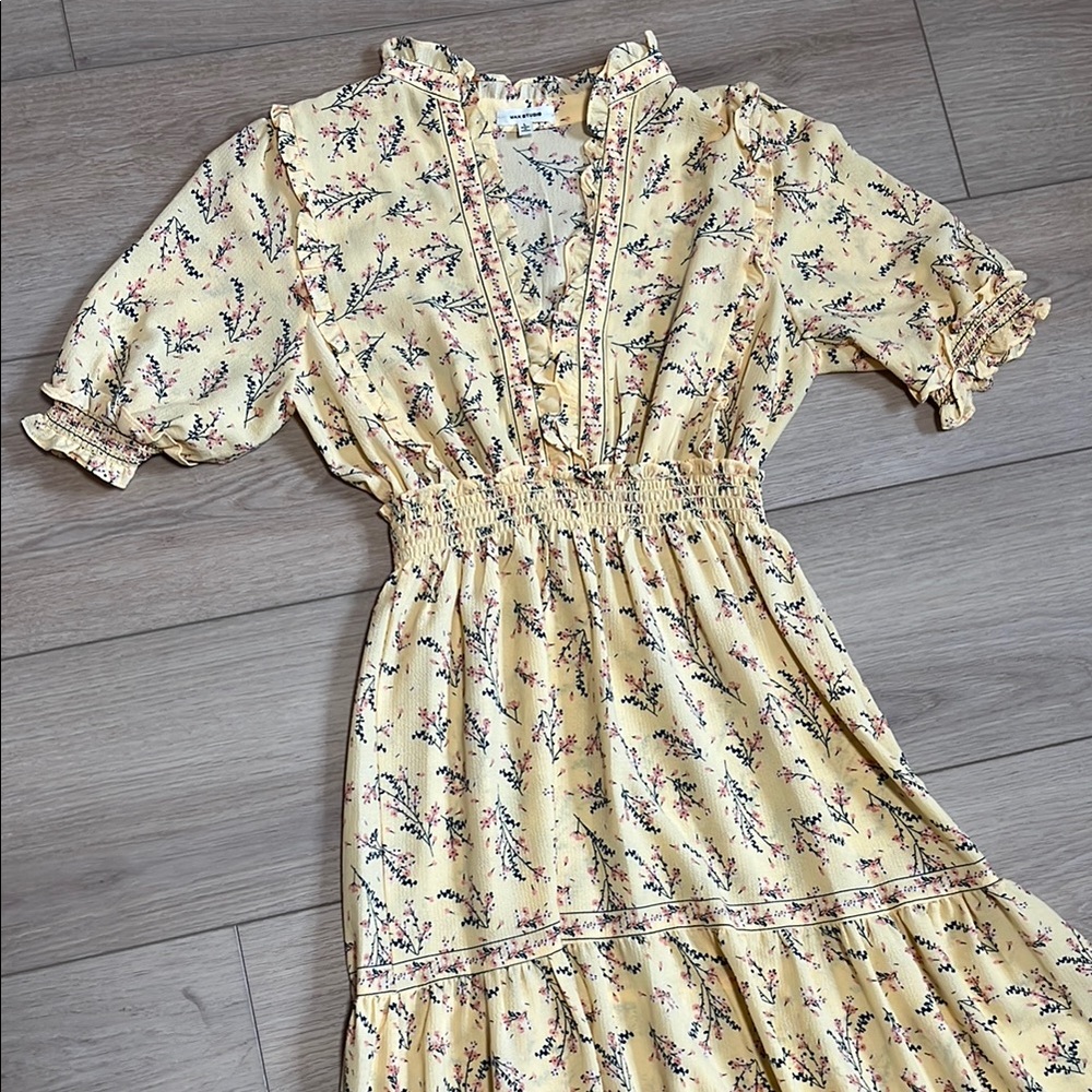 Max Studio Yellow Floral Maxi Dress